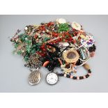 Collection of costume jewellery to include hallmarked silver pocket watch