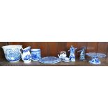 Collection of blue & white China to include Delft