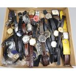 Large collection of watches to include examples marked Rotary, Raymond Weil, Firetrap etc