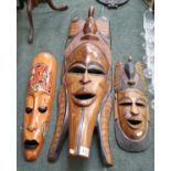 3 African wooden masks