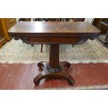 Victorian figured mahogany folding card table