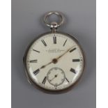 Hallmarked silver pocket watch marked H Samuel