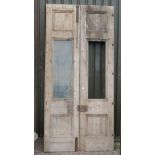 Pair of very large pine antique doors - Approx overall size: 295cm x 140cm