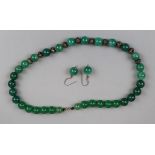 Jade necklace with matching earrings