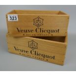 2 graduated Veuve Clicquot storage boxes