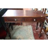 Mahogany hall table with glass handles