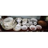 Shelf of china to include Spode & Copeland