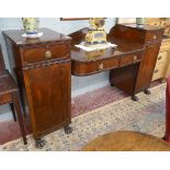 Large Regency mahogany pedestal sideboard - Approx W: 206cm D: 68cm H: 111cm