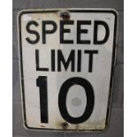 Early metal speed limit sign