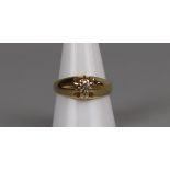 18ct gold gents diamond ring - Size R¾