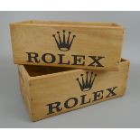 2 graduated Rolex storage boxes