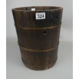 Coopered wooden bucket