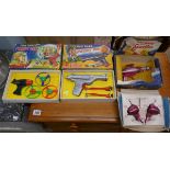 3 Vintage Dan Dare guns along with Space Ace Space Phone, all in original boxes