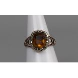 Antique foil back topaz ring - Size M½