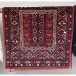 Afghan wool patterned rug - Approx size: 150cm x 79cm