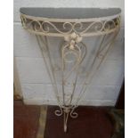 Demi lune wrought iron wall table