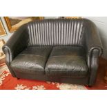 Vintage leather 'Clubman bucket car seat' style sofa