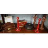 Woodenware to include wooden candlesticks