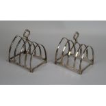Pair of hallmarked silver toast racks - E.S. Barnsley & Co - Birmingham 1915 - Approx 118g