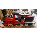 Child's scratch built sit on model of train - James from Thomas the Tank Engine