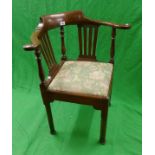 Georgian oak framed corner chair
