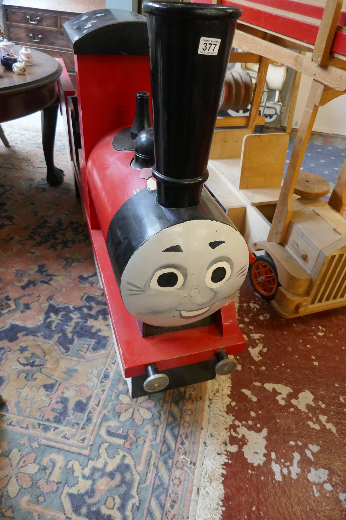 Child's scratch built sit on model of train - James from Thomas the Tank Engine - Image 2 of 7