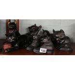 Collection of black cats to include Bretby