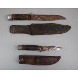 2 American WWII knives with sheaths