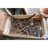 Collection of metalware to include chains & scythes
