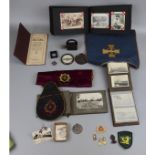 Collectables to include postcards, militaria, medallions etc