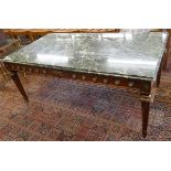 Marble topped ormolu mounted coffee table - Approx size: L: 129cm W: 69cm H: 55cm