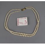 Simulated pearl necklace by Hanako with gold clasp