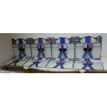 Set of 8 modesty glass panels from Arts & Crafts house in Glasgow