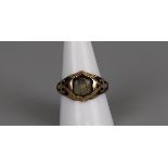 Fine 15ct gold antique enamel memory ring - Size R