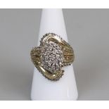 18ct gold & diamond cocktail ring A/F (size P)