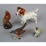 Beswick dog, 2 Beswick birds & Eagle decanter