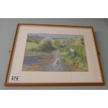 Pat Cox - Pastel - River scene Pershore