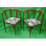 Pair of Edwardian corner chairs