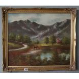 Oil on canvas - Rural scene signed R Boyce