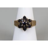 Gold sapphire set ring (size N½)