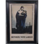 Large framed advertising poster - Mothers Vote Labour