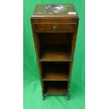 Small oak shelf unit with ashtray to top