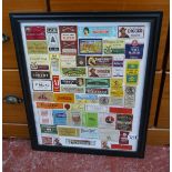 Framed vintage tobacco labels