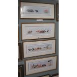 Set of 4 L/E signed prints - The Chase by Geldart