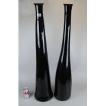 2 unusual very large glass vases - H: 99cm