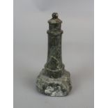 Small Cornish Serpentine stone light house - Approx H: 15cm