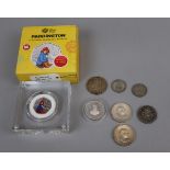 L/E Paddington silver proof 50p with COA together with collection of silver coins