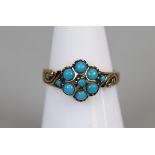 Gold turquoise set ring (size L)