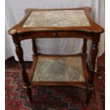2 tier occasional table with marble insets
