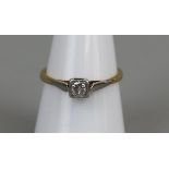 18ct gold & platinum set diamond ring, (size O¼)